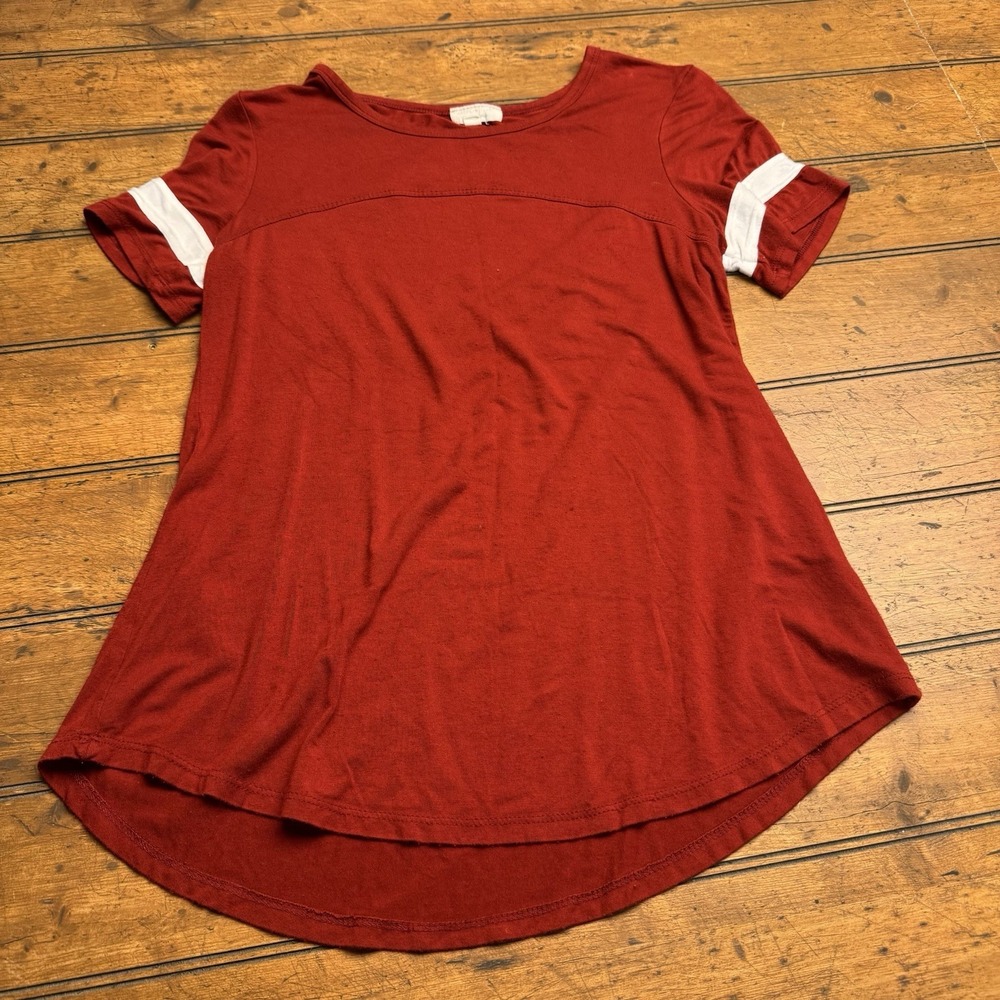 Ultra Flirt Small Red White Stripe Short Sleeve Jersey Tshirt